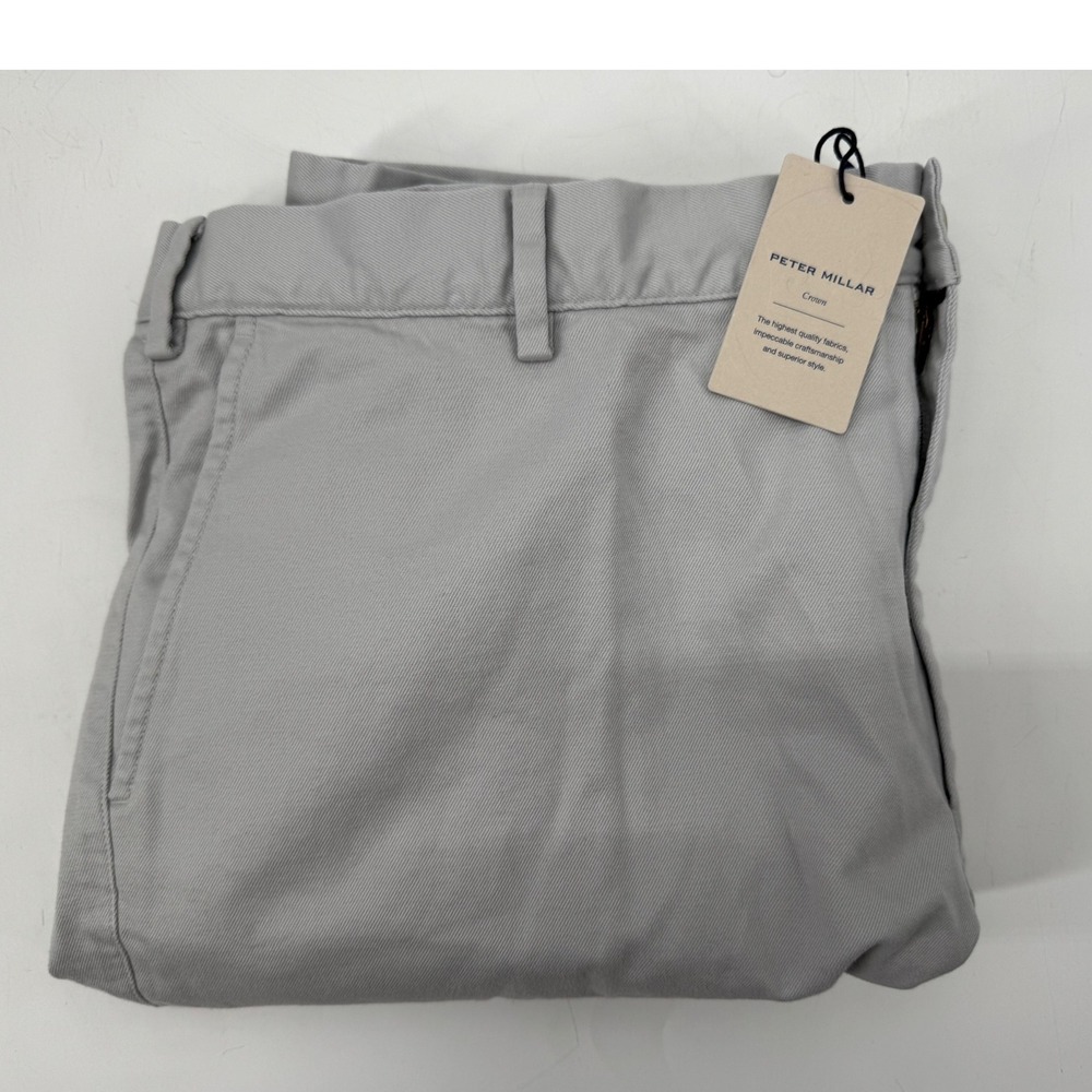 Peter Millar Mens Size 40 Gray Casual Shorts Flat Front Chino‎ Twill Shorts Golf